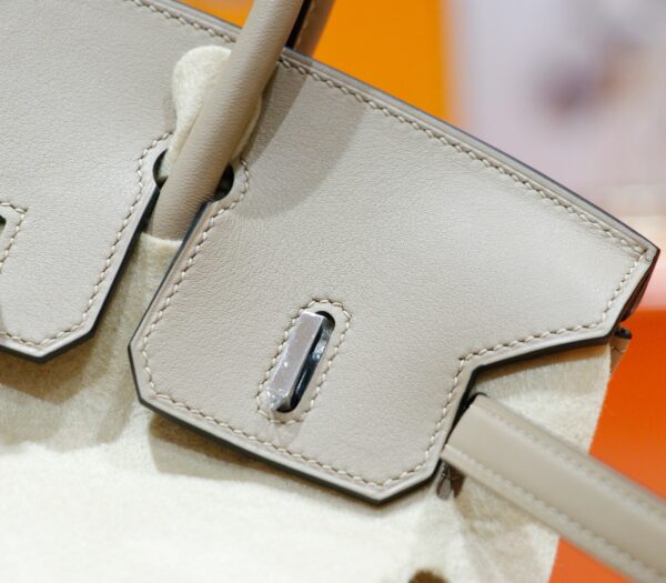 DR96 Factory Birkin Swift Leather Turtledove Khaki Silver Hardware 25cm Full Handmade