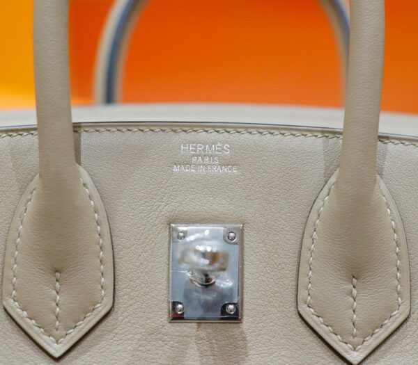 DR96 Factory Birkin Swift Leather Turtledove Khaki Silver Hardware 25cm Full Handmade