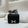 DR96 Factory Constance Epsom Leather CK89 Black Silver Hardware 18cm Full Handmade