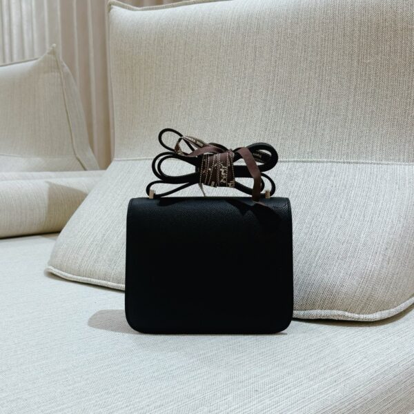 DR96 Factory Constance Epsom Leather CK89 Black Silver Hardware 18cm Full Handmade