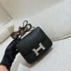 DR96 Factory Constance Epsom Leather CK89 Black Silver Hardware 18cm Full Handmade