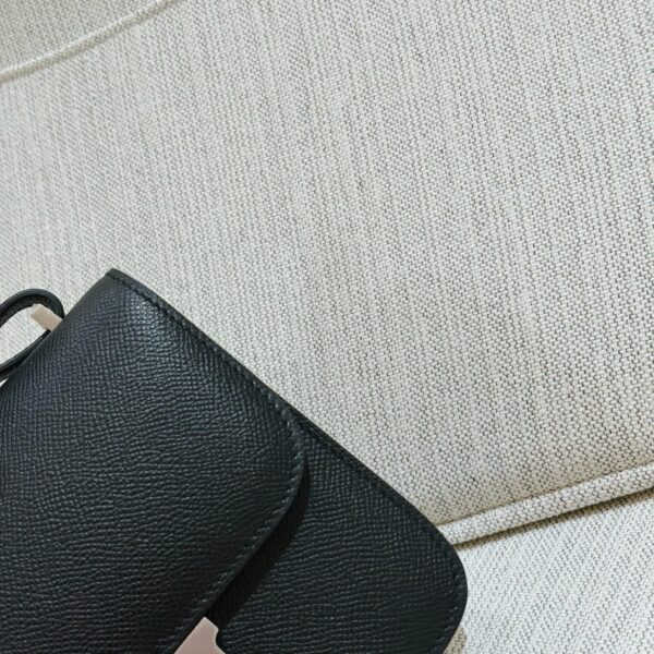 DR96 Factory Constance Epsom Leather CK89 Black Silver Hardware 18cm Full Handmade