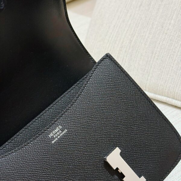 DR96 Factory Constance Epsom Leather CK89 Black Silver Hardware 18cm Full Handmade