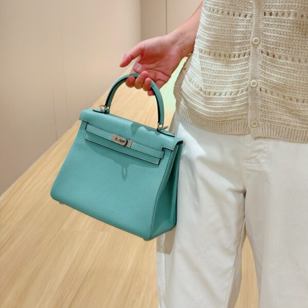 wsxc1785253910037_1 DR96 Factory Kelly Togo Leather Macaron Blue Silver Hardware 25cm Full Handmade
