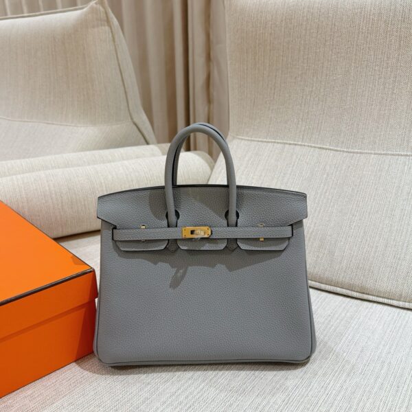 DR96 Factory Birkin Togo Leather Seagull Grey Gold Hardware 25cm Full Handmade