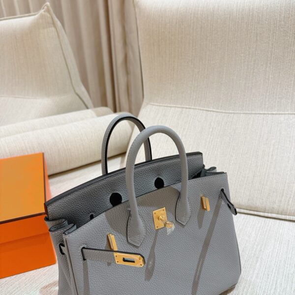 DR96 Factory Birkin Togo Leather Seagull Grey Gold Hardware 25cm Full Handmade