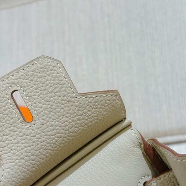 wsxc1785254091508_6 DR96 Factory Birkin Togo Leather Cream White Silver Hardware 25cm Full Handmade
