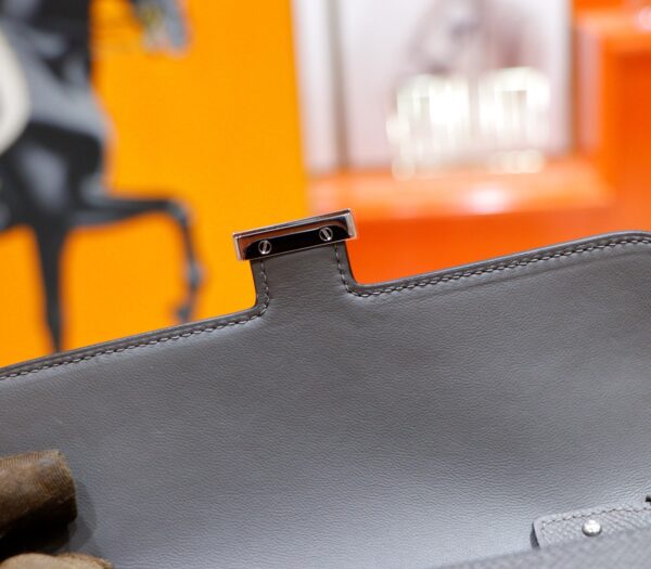 DR96 Factory Constance To Go Epsom Leather Medium Grey Silver Hardware 20cm Full Handmade