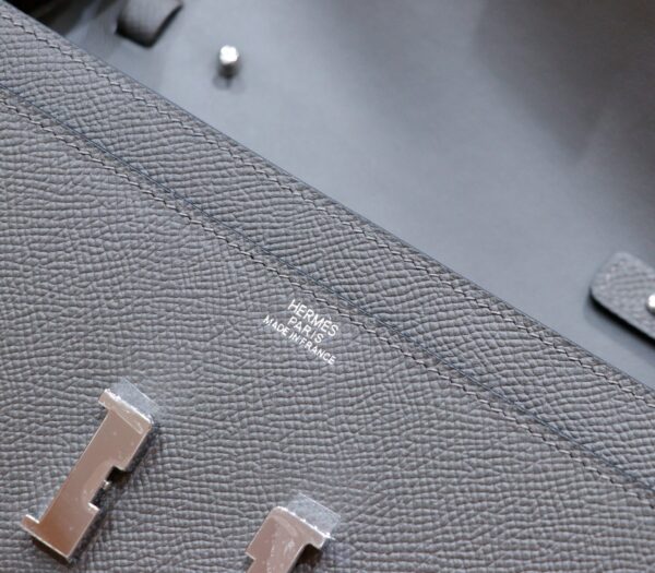 DR96 Factory Constance To Go Epsom Leather Medium Grey Silver Hardware 20cm Full Handmade