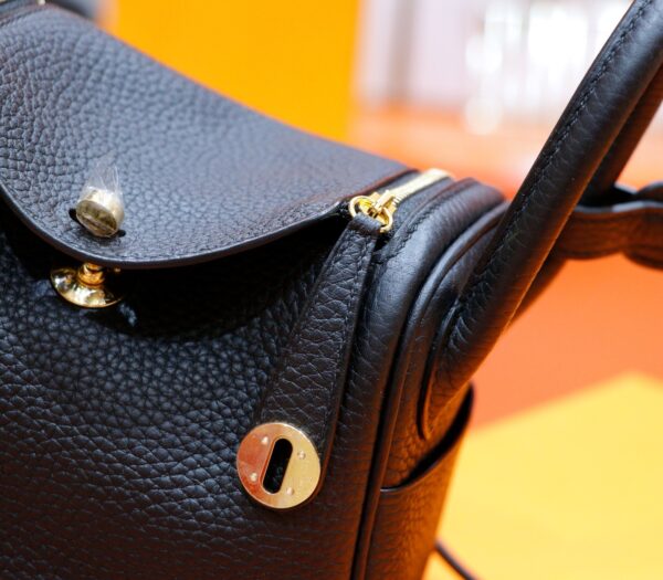 DR96 Factory Mini Lindy Togo Leather CK89 Black Gold Hardware 20cm Full Handmade