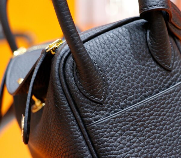 DR96 Factory Mini Lindy Togo Leather CK89 Black Gold Hardware 20cm Full Handmade