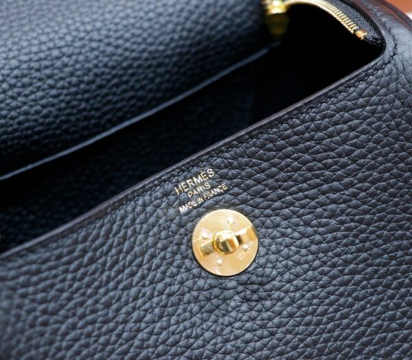 DR96 Factory Mini Lindy Togo Leather CK89 Black Gold Hardware 20cm Full Handmade