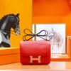 DR96 Factory Constance Epsom Leather Chinese Red Silver Hardware 24cm Full Handmade