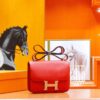 DR96 Factory Constance Epsom Leather Chinese Red Silver Hardware 24cm Full Handmade