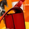 DR96 Factory Constance Epsom Leather Chinese Red Silver Hardware 24cm Full Handmade